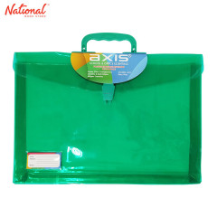 AXIS PLASTIC ENVELOPE WITH HANDLE AX-PEH002 LONG G10 COLORED TRANSPARENT PUSH LOCK EXPANDABLE, GREEN