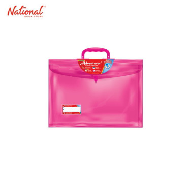 ADVENTURER PLASTIC ENVELOPE EXPANDING WITH HANDLE E19LWH  LONG PUSH LOCK COLORED SMOKE TYPE, PINK