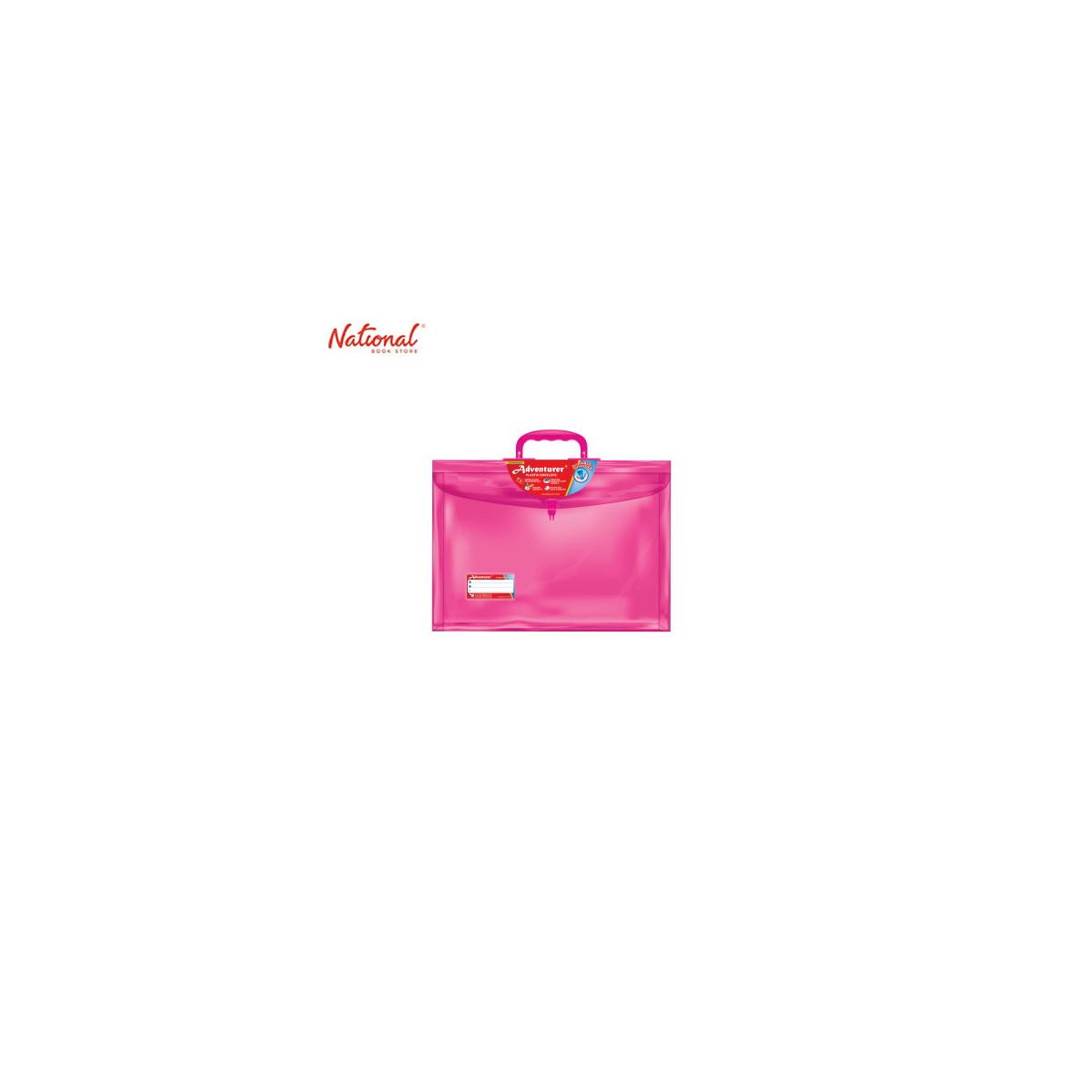 ADVENTURER PLASTIC ENVELOPE EXPANDING WITH HANDLE E19LWH  LONG PUSH LOCK COLORED SMOKE TYPE, PINK