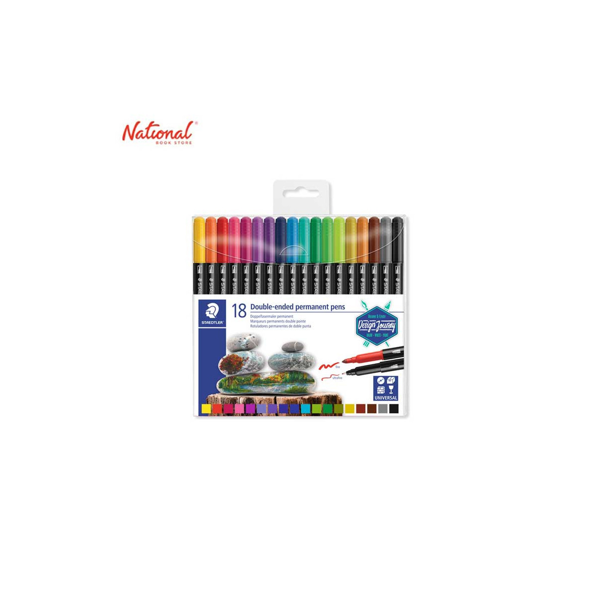 STAEDTLER DOUBLE-ENDED PERMANENT MARKER 3187 TB18 18 PIECES