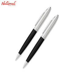 Franklin Covey Lexington Fine Ballpoint Pen and Pencil Set Midnight Black Lacquer with Chrome