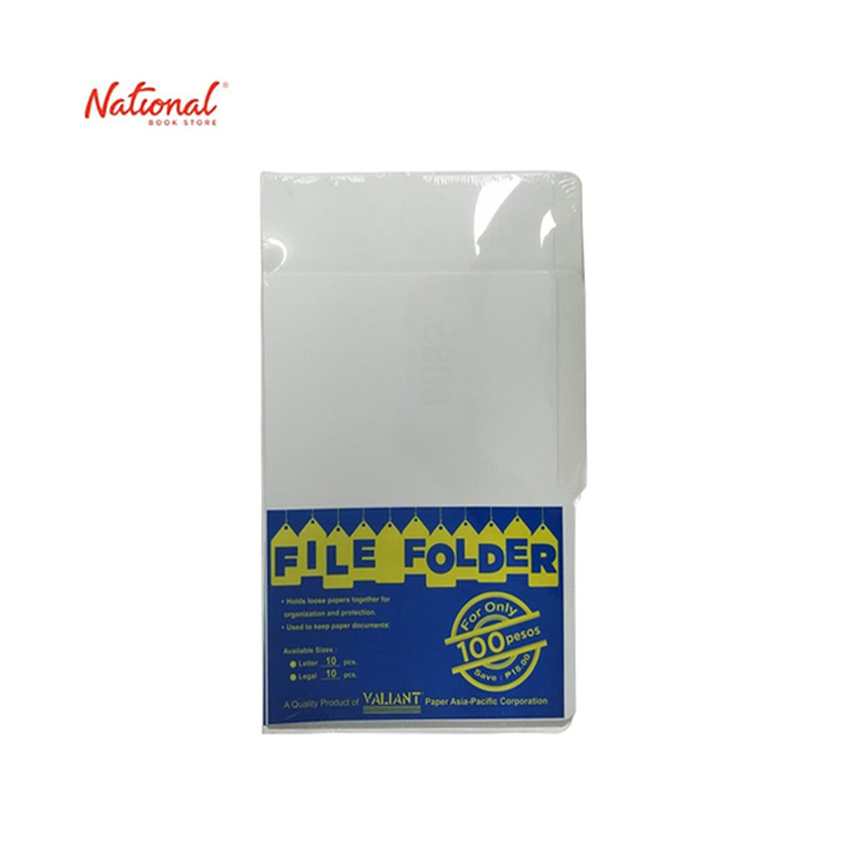 Valiant Folder White Short (2 sizes in 1 pack)