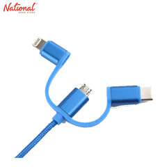 Travel Blue Micro USB CABLE 987 Silver 3in1 with Type C and Lightning