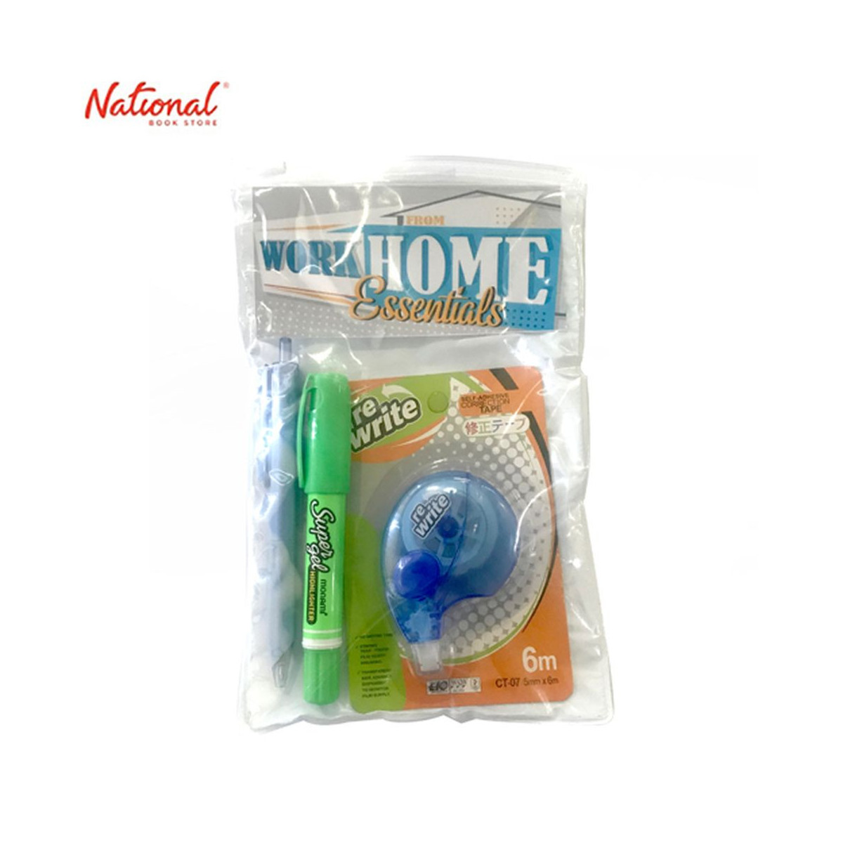 Monami Work From Home Pack 1 (1pc pen, 1 highlighter, 1 correction tape )