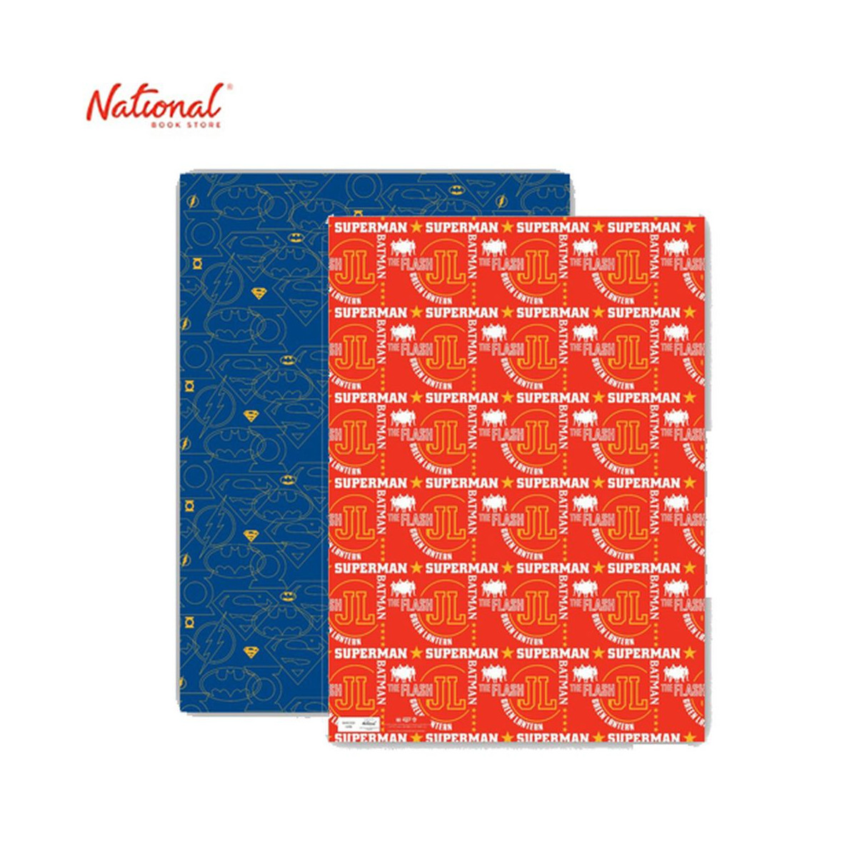 DC Comic Gift Wrap Sheet Everyday Blue/Red Back- to- Back 20 inches x 28 inches