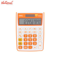 Deli Desktop Calculator 1238 12 Digits Dual Power, Orange