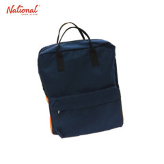 (B1T1) Blue/Rust + Marron Beige Backpack G&G BTS 14.5in w/ Front Pocket