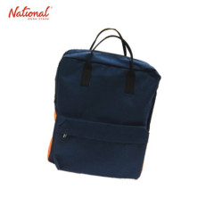 (B1T1) Blue/Rust + Marron Beige Backpack G&G BTS 14.5in w/ Front Pocket