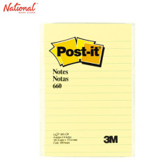 POST-IT STICKY NOTE NO. 660 4X6IN YELLOW RULED 100S