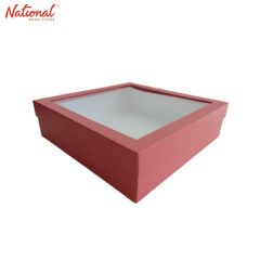 Plain Colored Gift Box Gr-Sml 8.5 x 8.5 x 3 Inches, Red...