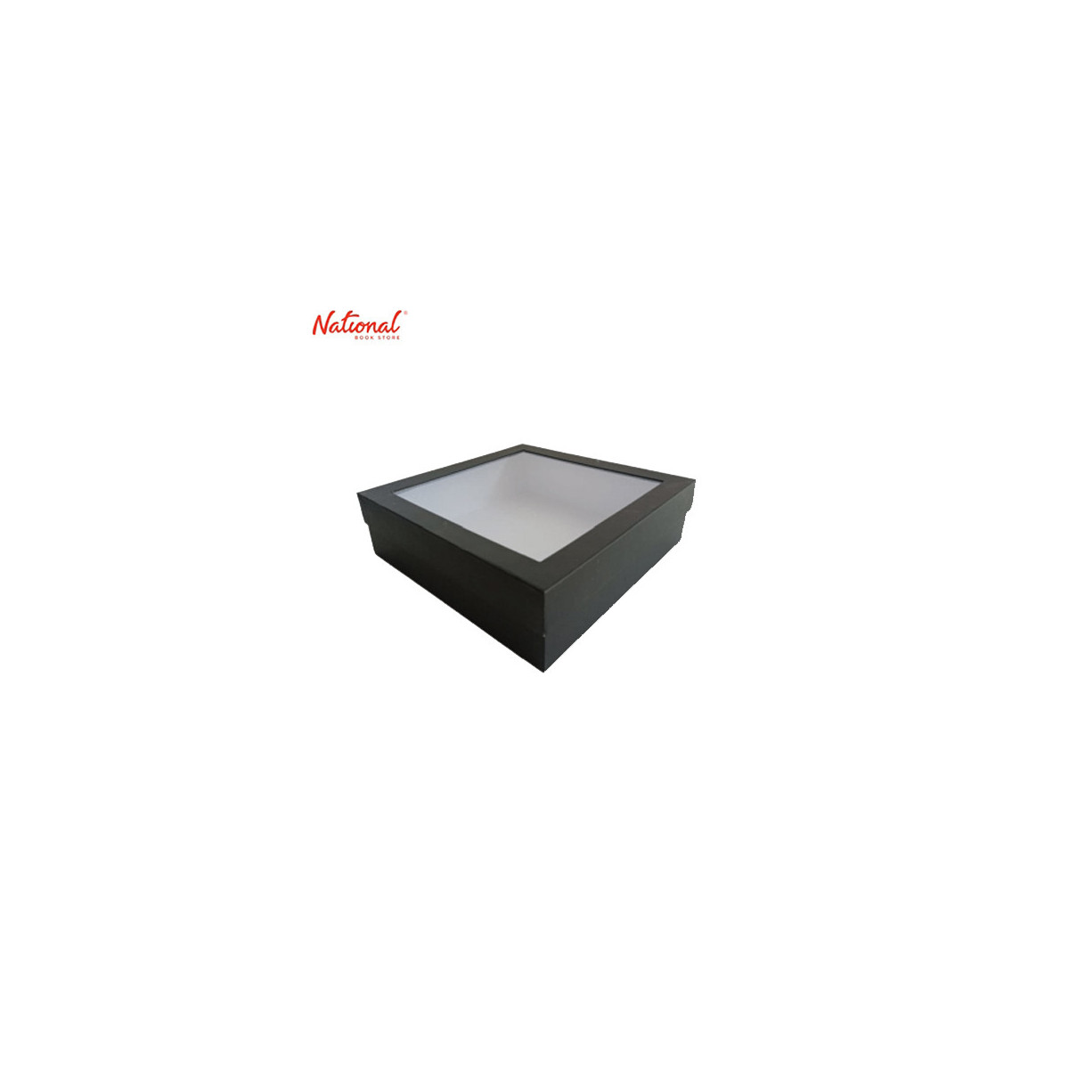 Plain Colored Gift Box Gr-Med 10.5 x 10.5 x 3.5 Inches, Black Grazing