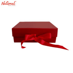 Plain Colored Gift Box Col-Sml 8.5 x 6.25 x 3 Inches Collapsible, Red Flip Cover