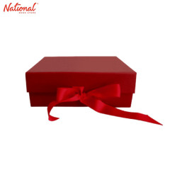 Plain Colored Gift Box Col-Large 12.5 x 10.5 x 4 Inches Collapsible, Red Flip Cover
