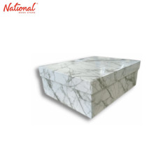 Plain Colored Gift Box Marble White Med Rectangle RMRB