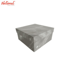 Plain Colored Gift Box Marble Gray Large Square SMRB