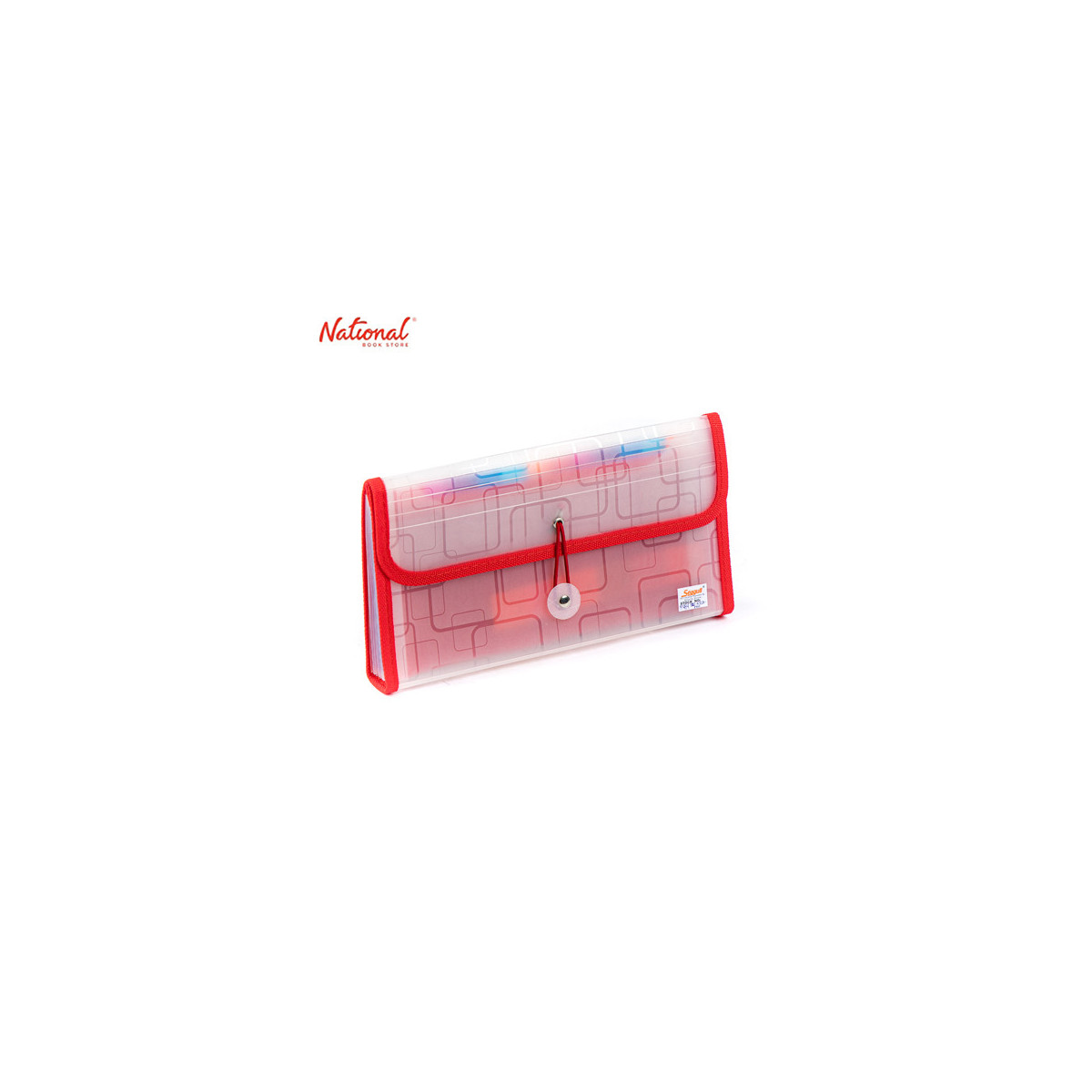 SEAGULL EXPANDING FILE PZT4303  CHEQUE  GARTER LOCK W COLORED TAB, RED