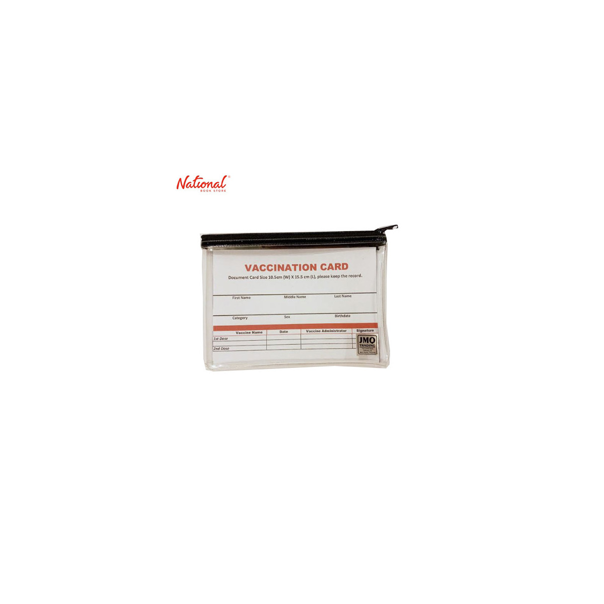 Document Card Case Transparent with Black Zipper 17x12.5cm