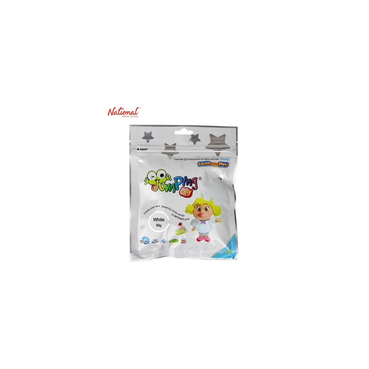 Jumping Clay Air Dry Modelling Clay B1 White 50 grams