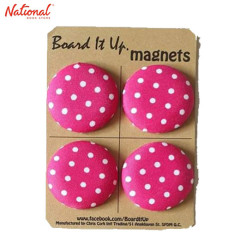 Magnet Button 38mm 4 pieces per pack Fabric Asstd Design, Pink