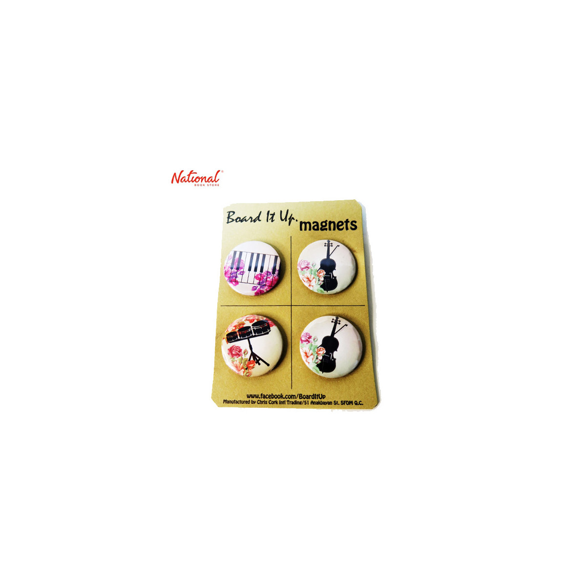 Magnet Button 4 pieces per pack Round 30mm Music Design