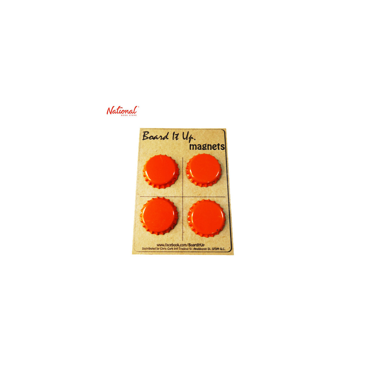 Magnet Button 4pieces per pack Bottle Plain, Orange