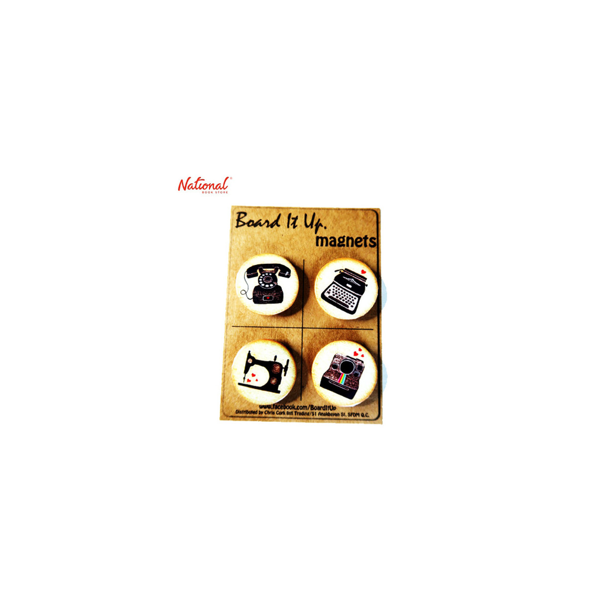 Magnet Buttons 4 pieces per pack Round 30mm Vintage Design
