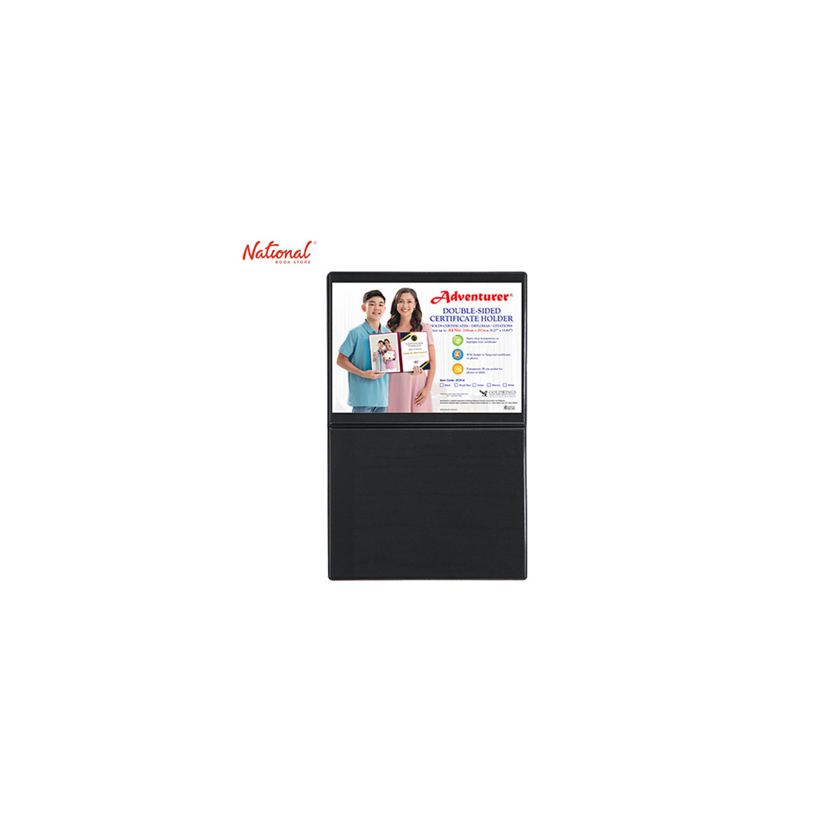 Adventurer Double Sided Certificate Holder 8.27x11.69 inches DCH-4, Black