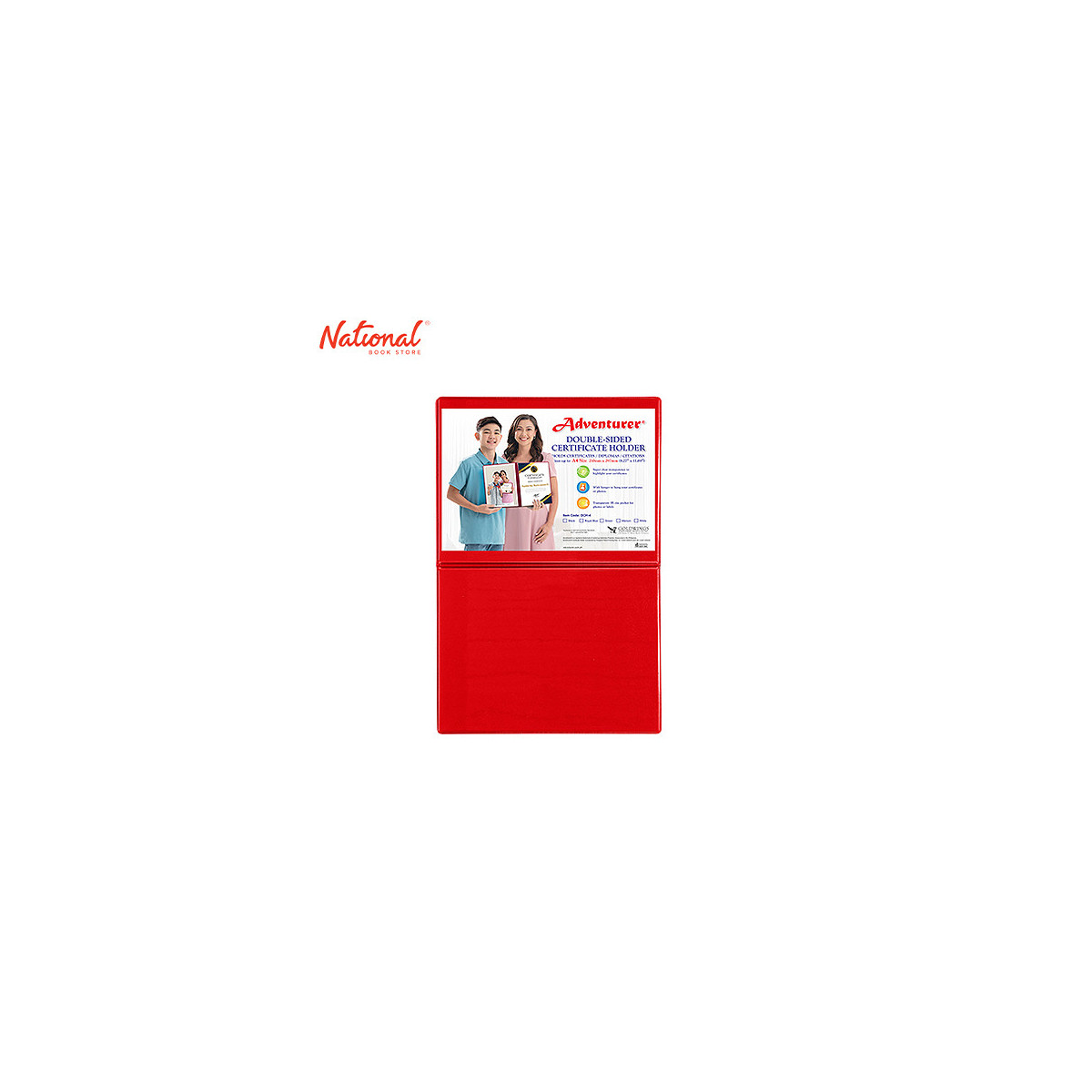 Adventurer Double Sided Certificate Holder 8.27x11.69 inches DCH-4, Red