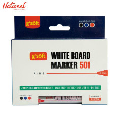 G-Soft Whiteboard Marker Box of 12 Black Bullet GS-501