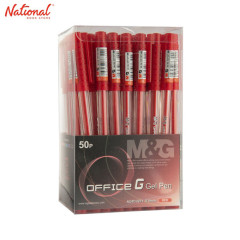 M&G Gbeaus Gel Pen Box Of 50 Red 0.5mm GP99