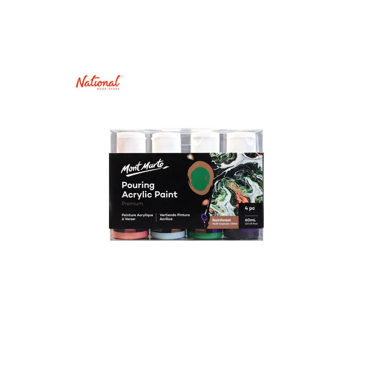 Mont Marte Pouring Acrylic Set PMPP4205 Rainforest 4pc x 60ml
