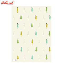 Gift Wrap Sheet Christmas Small Matte Back to Back Trees