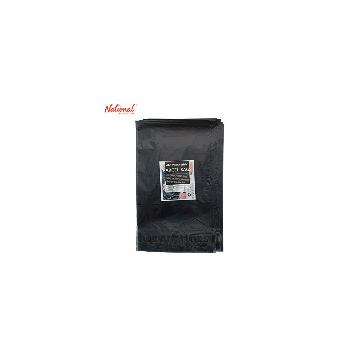 Prima Parcel Bag xlarge Black 10S 12x18 Inch 0.3 Microns