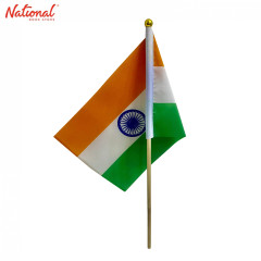 Flag Nylon India with Stick Wooden, 13x21cm