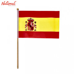 Flag Nylon Spain with Stick Wooden 13x21cm