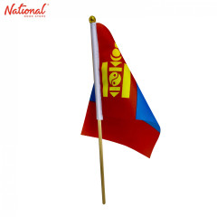 Flag Nylon Mongolia with Stick Wooden, 13x21cm