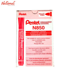 Pentel N850 Permanent Marker Box of 12 Red Bullet T7501N850B