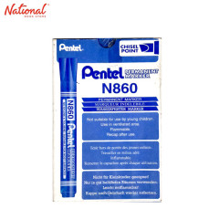 Pentel N860 Permanent Marker Box of 12 Blue Chisel...