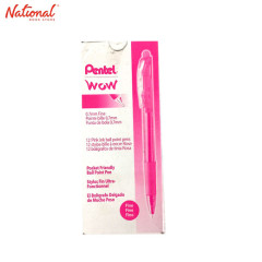 Pentel Wow Colors BK417 Ballpoint Pen Box of 12 Pink...