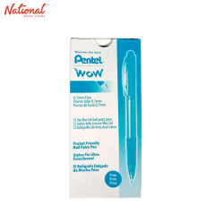 Pentel Wow Colors BK417 Ballpoint Pen Box of 12 Sky Blue 0.7mm T8001BK47S Ballpen