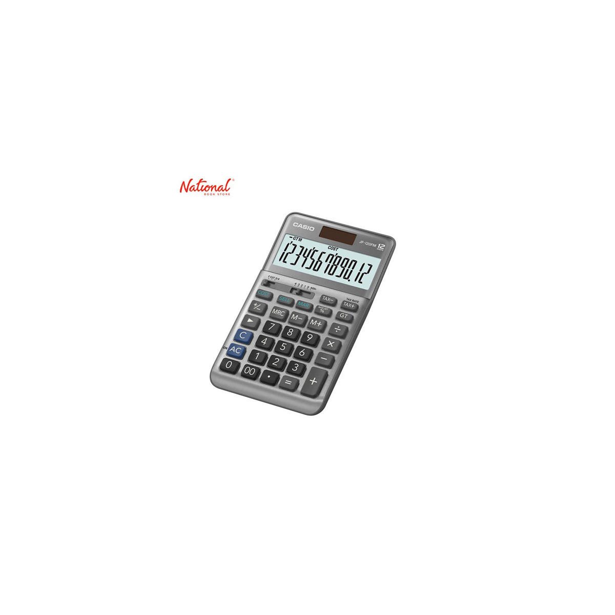 Casio Desktop Calculator JF120FM MT 12 Digits Dual Power, Gray