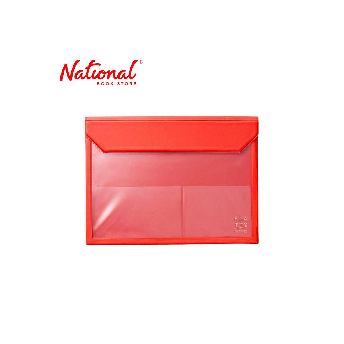 King Jim Plastic Envelope 5366 A4 Magnetic Lock Expandable Red - Office Supplies