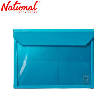 King Jim Plastic Envelope 5366 A4 Magnetic Lock Expandable Navy Blue - Office Supplies