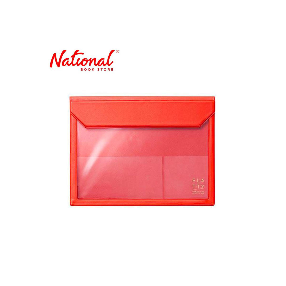 King Jim Plastic Envelope 5364 A5 Magnetic Lock Expandable Red - Office Supplies