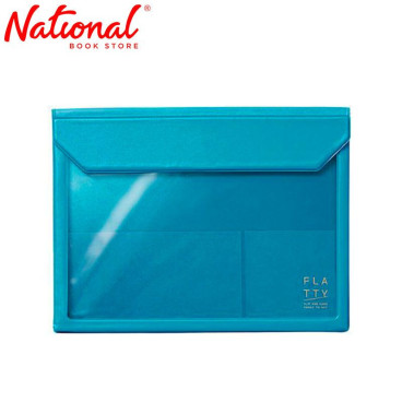 King Jim Plastic Envelope 5364 A5 Magnetic Lock Expandable Blue - Office Supplies