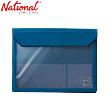 King Jim Plastic Envelope 5364 A5 Magnetic Lock Expandable Navy Blue - Office Supplies