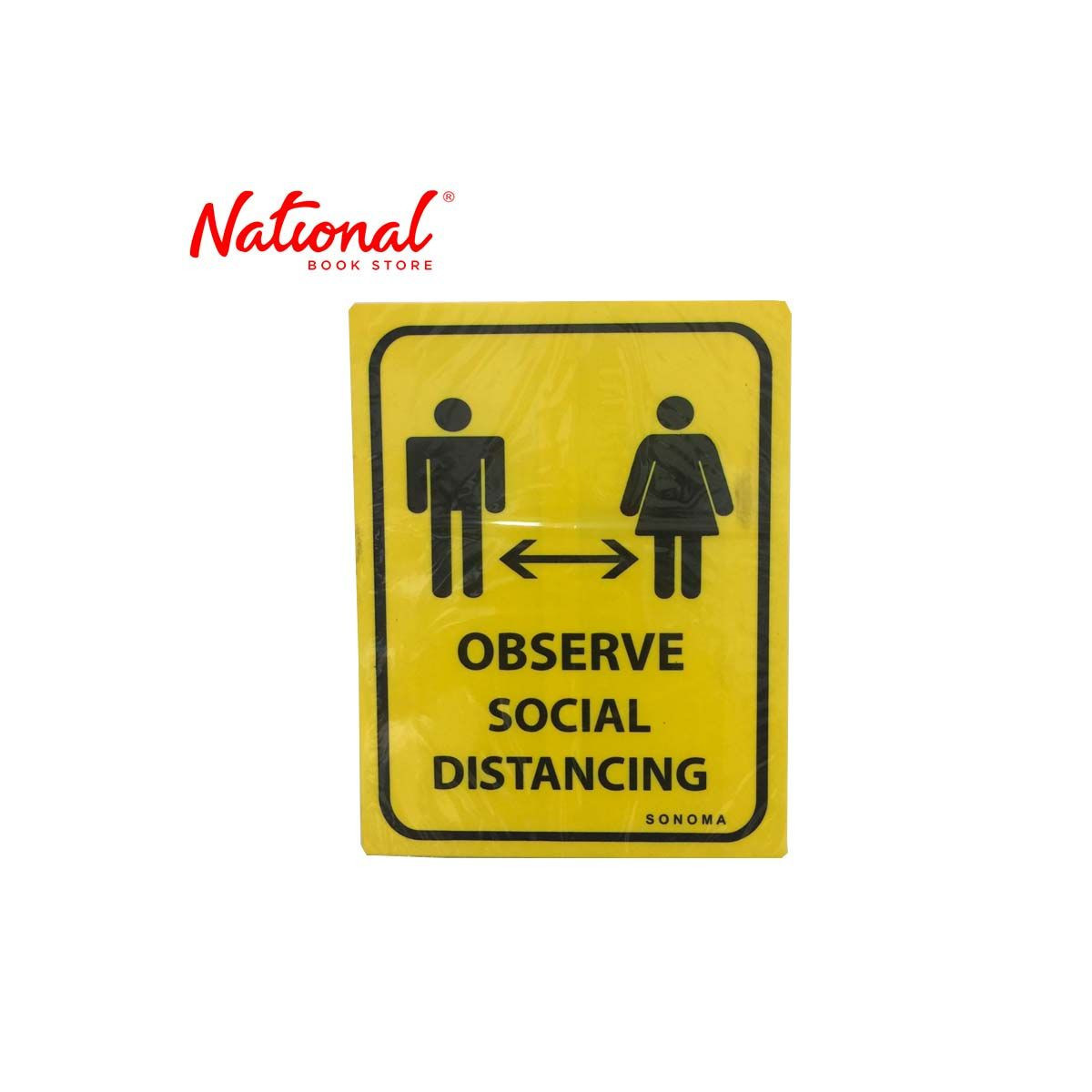 Sonoma Signage 8.5x11 inches Yellow Observe Social Distancing - Office Business Supplies