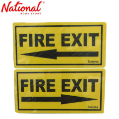 Sonoma Signage 4x8 inches Yellow Fire Exit Arrow (left &...
