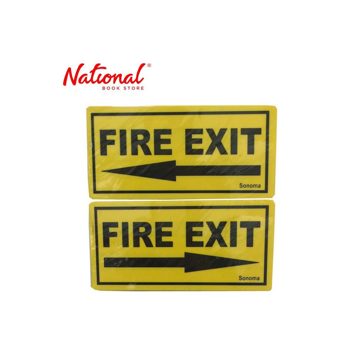Sonoma Signage 4x8 inches Yellow Fire Exit Arrow (left & right) - Office Business Supplies