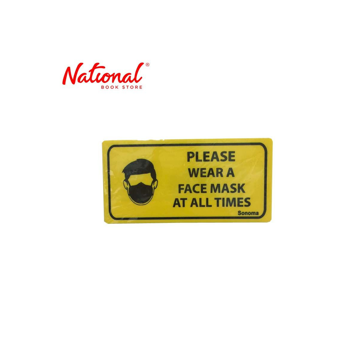 Sonoma Signage 4x8 inches Yellow Please Wear Facemask at all times - Business Office Supplies
